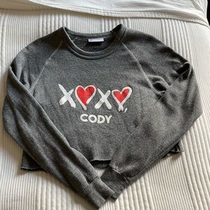 Peloton Gray Sweatshirt with Red and White Accents